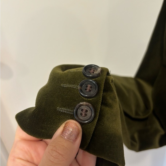 Burberry 1990’s RARE Green/Brown Velvet Blazer Classic Suit Jacket Set - Picture 10 of 12